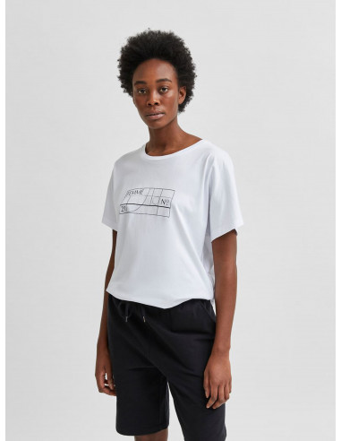 Selected Femme Maia Tee Bright White/Sky