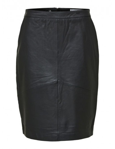 Selected Femme Sally Leather Skirt Black