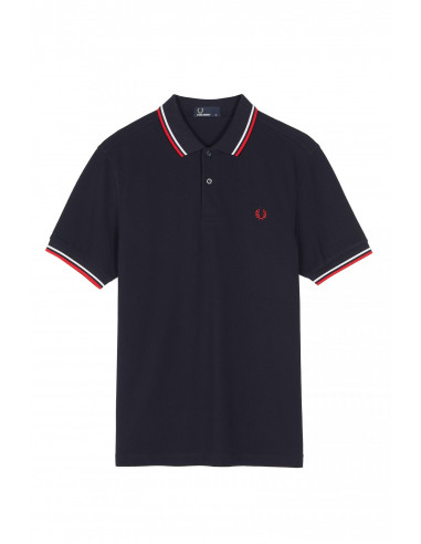 Fred Perry Twin Tipped Shirt Navy/White